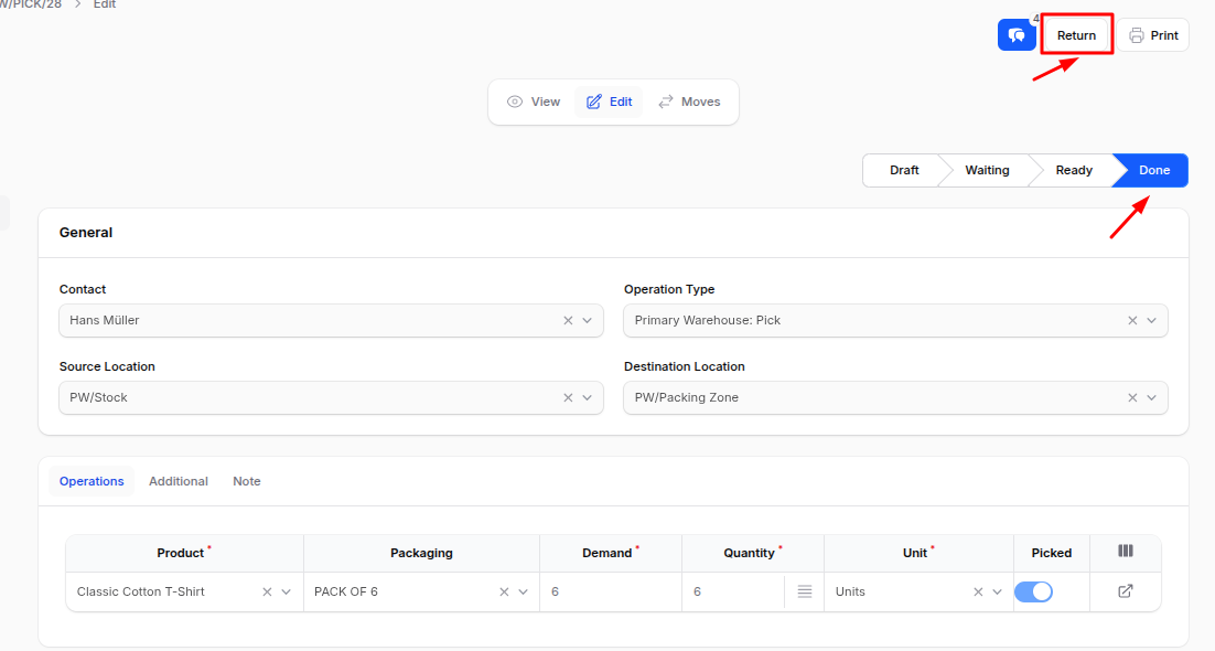 Internal Transfer Validate