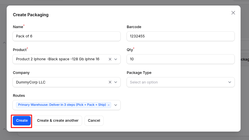 Packaging Configuration