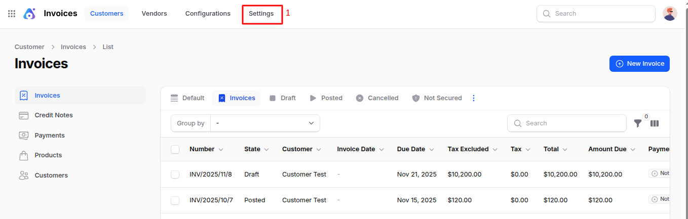 Manage Products Navigation