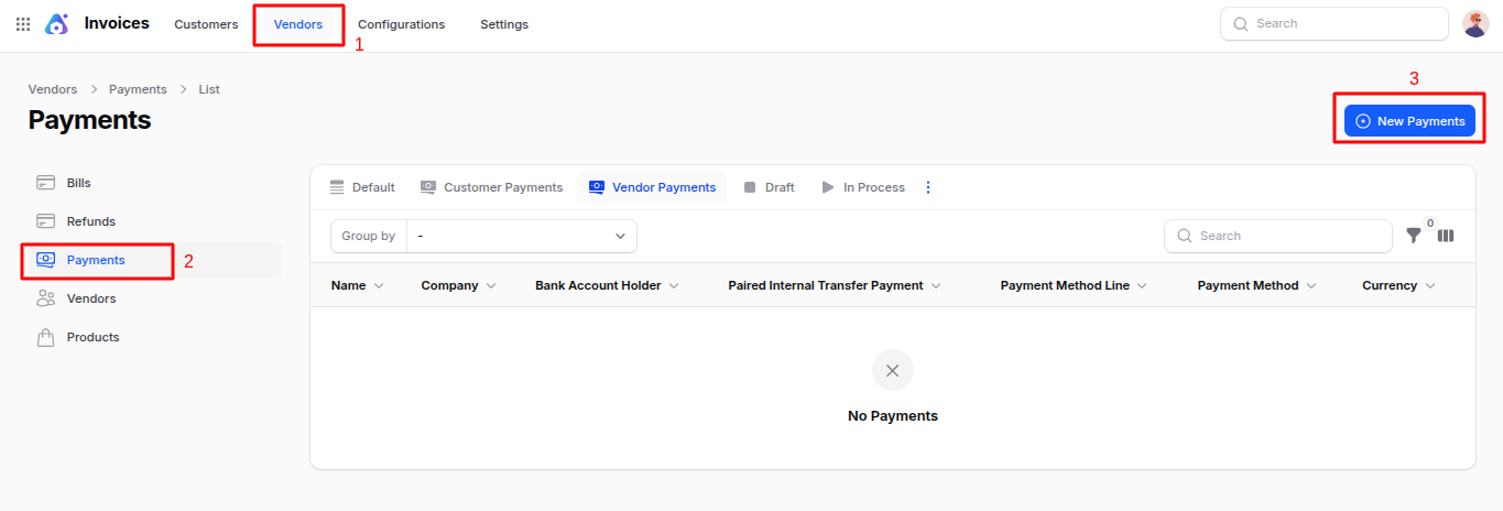 Create Vendor Payment