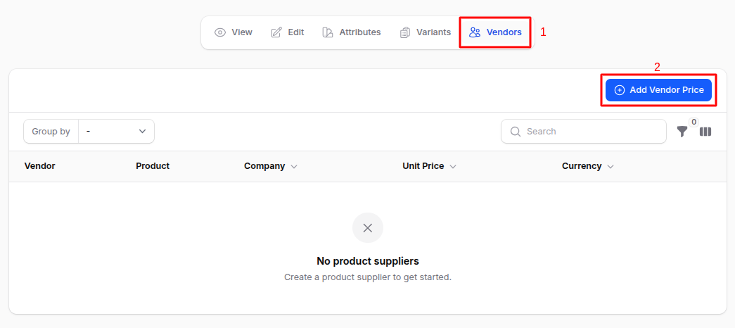 Manage Vendors
