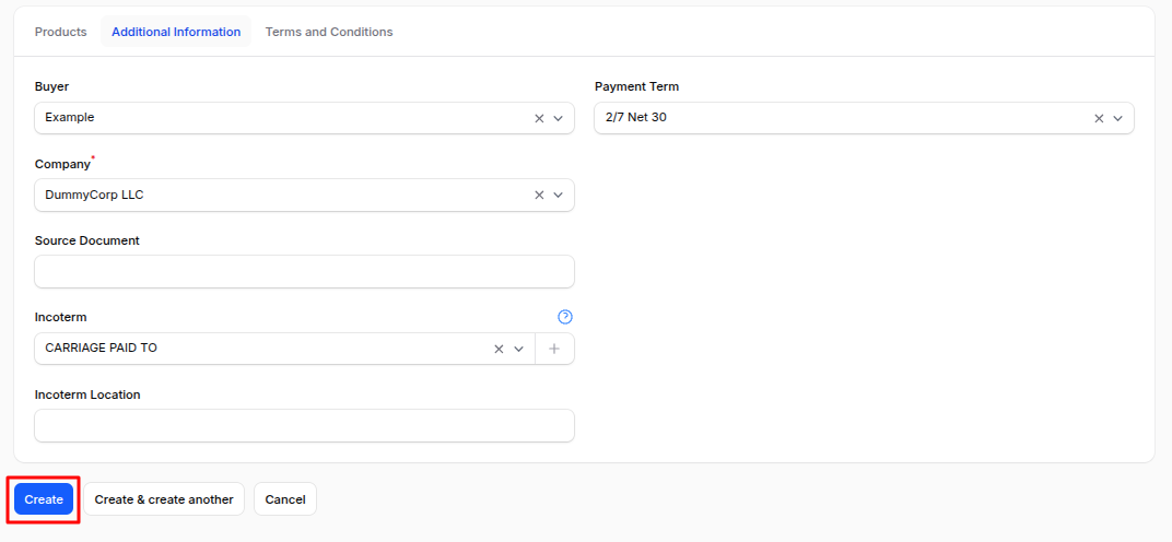 RFQ Additional Information