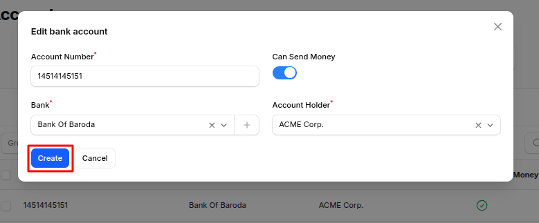 Vendor Bank Accounts