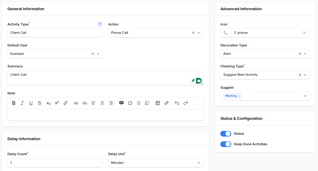 General Activity Types