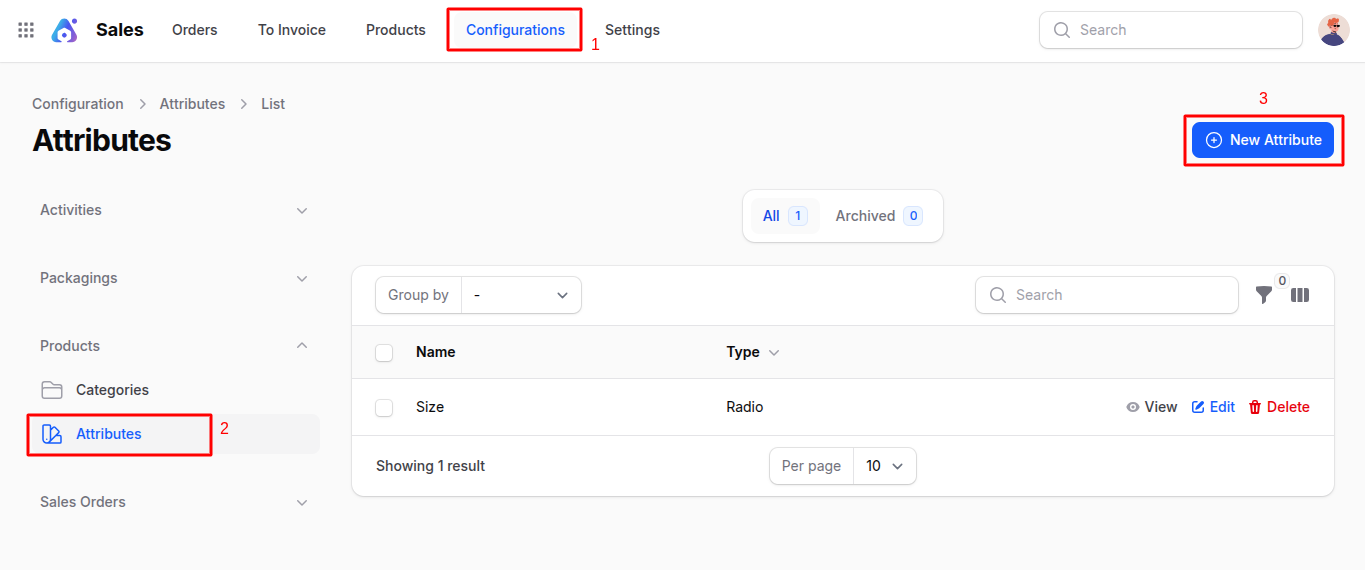 Attributes Navigation
