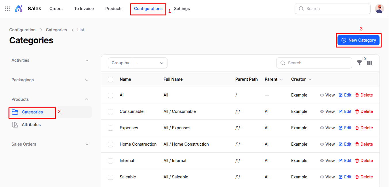 Categories Navigation