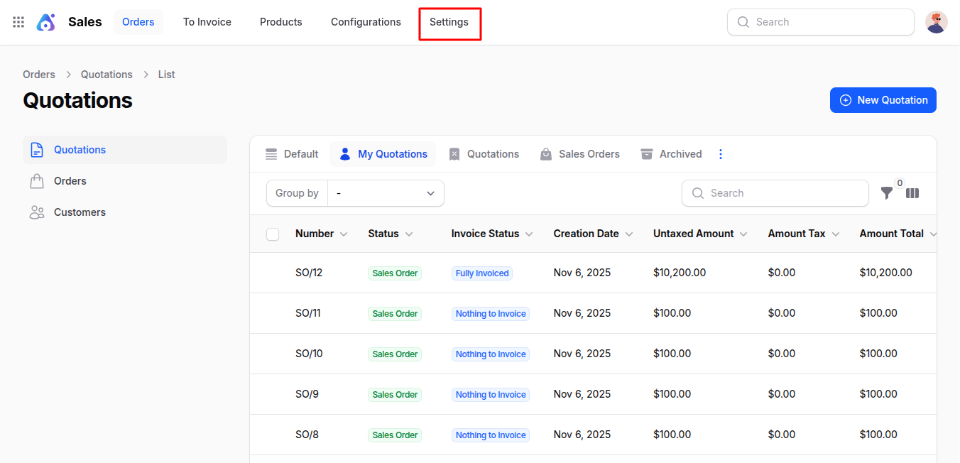 Manage Products Navigation
